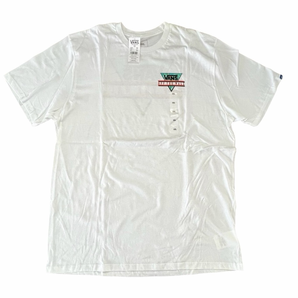 NWT Vans “Off The Wall” Retro Tri Logo Graphic White T-Shirt Size: XXL